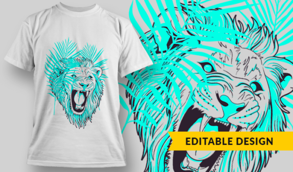 Lion - T-shirt Design Template 2885 1