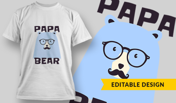 Papa Bear - T-Shirt Design Template 2945 1