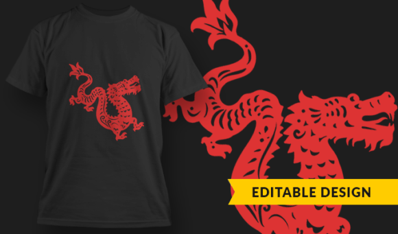 Red Dragon - T-Shirt Design Template 2950 1
