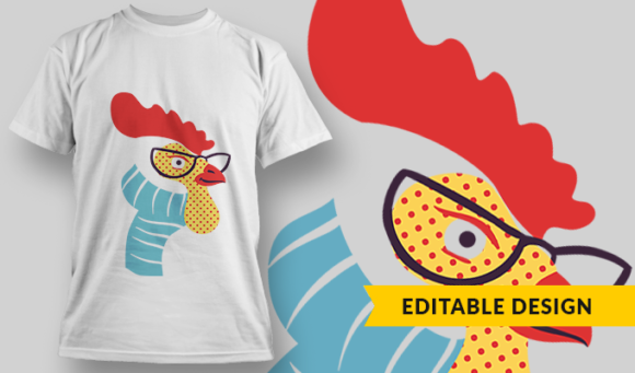 Rooster - T-Shirt Design Template 2952 1