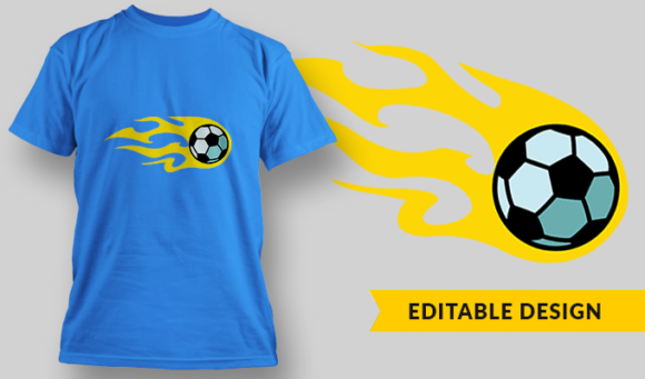 Soccer Ball Meteor | T-shirt Design Template 2892