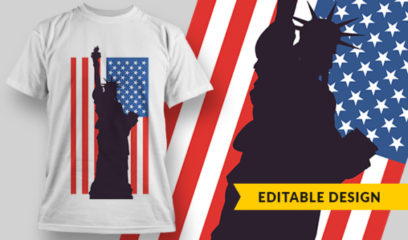 Statue Liberty - T-Shirt Design Template 2960 1