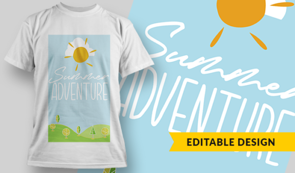 Summer Adventure - T-Shirt Design Template 2962 1