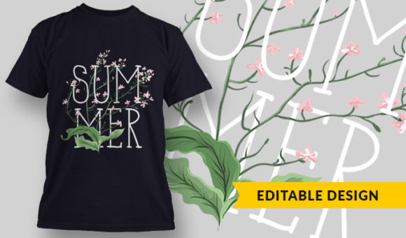 Summer Flower - T-Shirt Design Template 2963 1