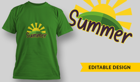 Summer Green - T-Shirt Design Template 2964 1