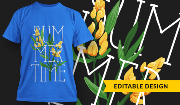 Summertime - T-shirt Design Template 2896 1