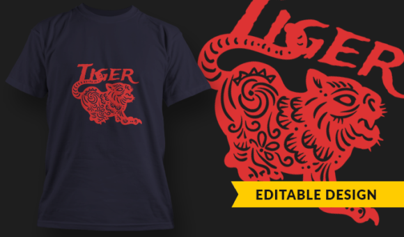 Tiger - T-Shirt Design Template 2971 1