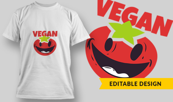Vegan - T-shirt Design Template 2899 1