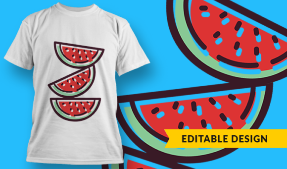 Watermelons - T-Shirt Design Template 2974 1
