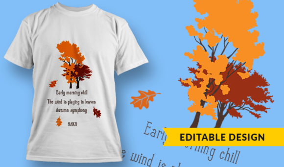 Autumn Haiku - T Shirt Design Template 3273 1
