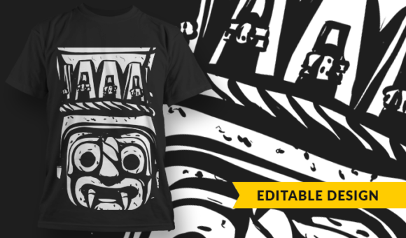 Aztec Stone Motif - T-Shirt Design Template 3095 1