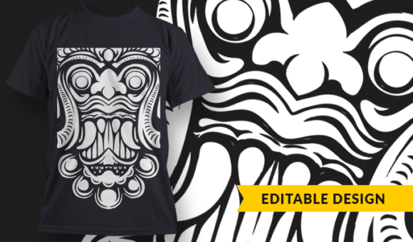 Aztec Warrior - T-Shirt Design Template 2981 1