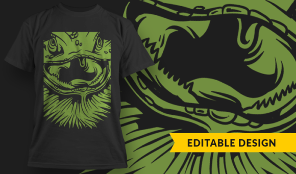 Bearded Dragon - T-Shirt Design Template 3201 1