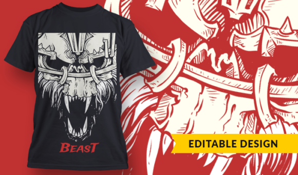 Beast - T-Shirt Design Template 2984 1