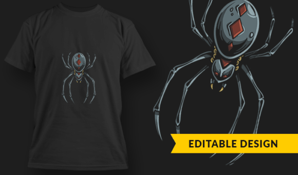 Black Widow - T-Shirt Design Template 3203 1
