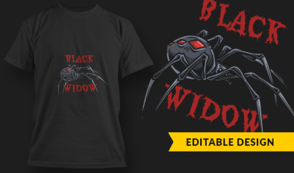 Black Widow - T-Shirt Design Template 3204 1