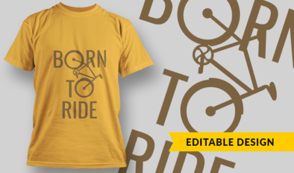 Born To Ride - T-Shirt Design Template 2988 1