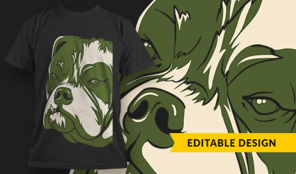 Bulldog - T-Shirt Design Template 3209 1