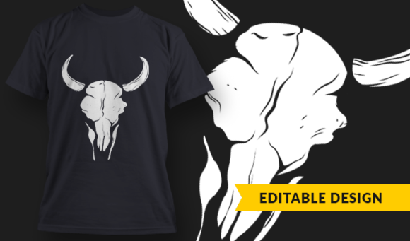 Cow-Skull - T-Shirt Design Template 2994 1