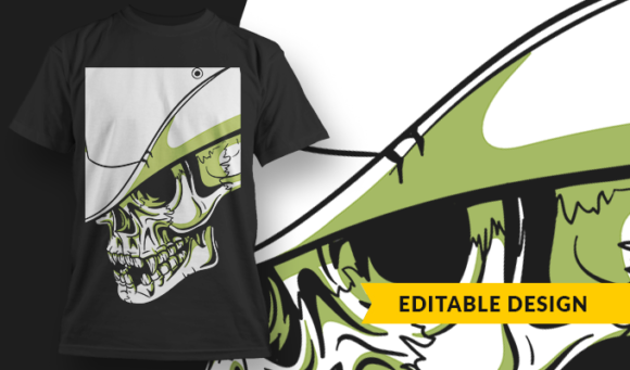 Cowboy Skull - T-Shirt Design Template 3214 1