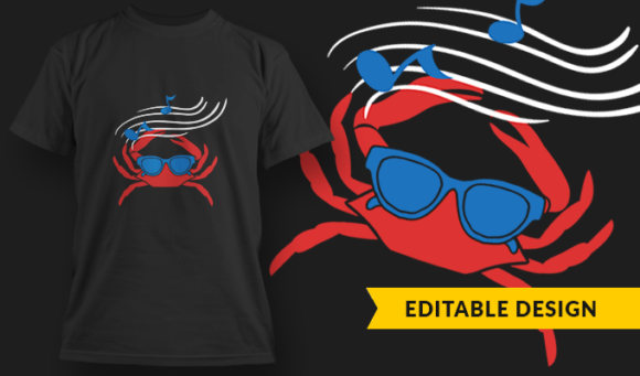 Crab Rave - T-Shirt Design Template 3106 1