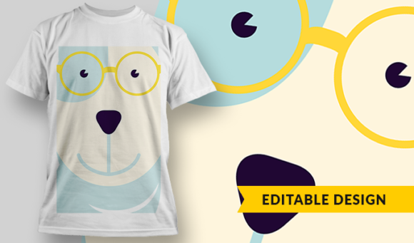 Cute Puppy 2 - T-Shirt Design Template 3110 1