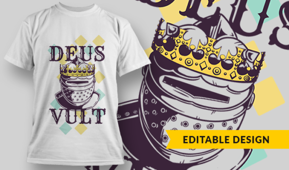 Deus Vult - T-Shirt Design Template 2999 1