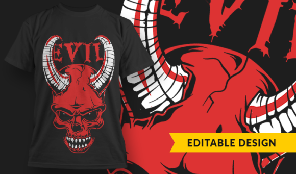 Evil - T-Shirt Design Template 3222 1