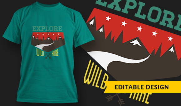 Explore The Mountains - T-Shirt Design Template 3121 1