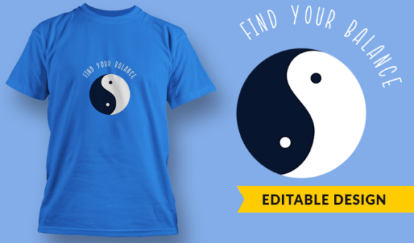 Find Your Balance - T-Shirt Design Template 3124 1