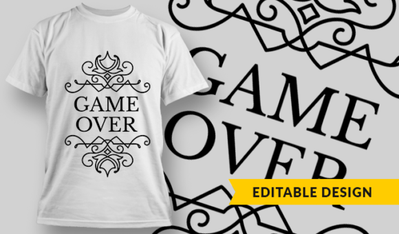 Game Over - T-Shirt Design Template 3007 1
