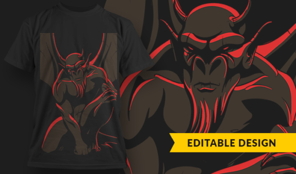 Gargoyle - T-Shirt Design Template 3009 1