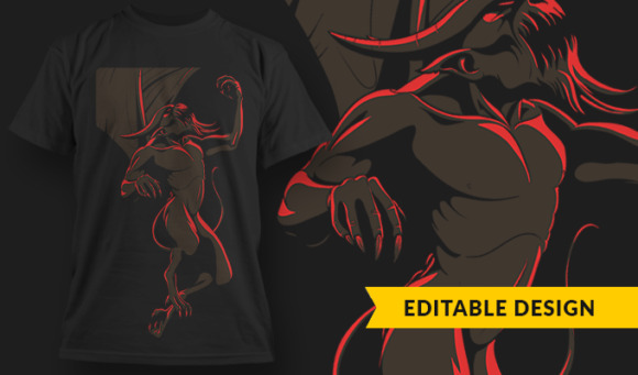 Gargoyle - T-Shirt Design Template 3008 1