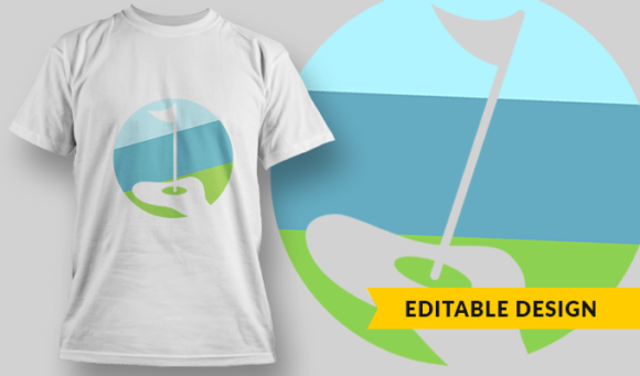 Golf Hole - T-Shirt Design Template 3011 1