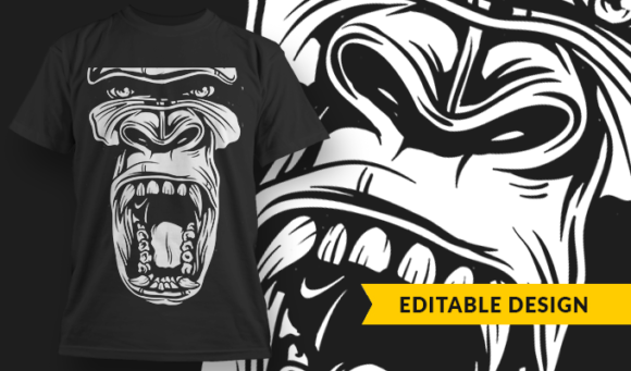 Gorilla 3 - T-Shirt Design Template 3138 1