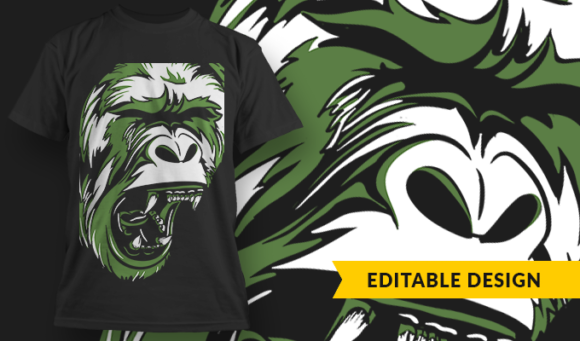 Gorilla - T-Shirt Design Template 3139 1