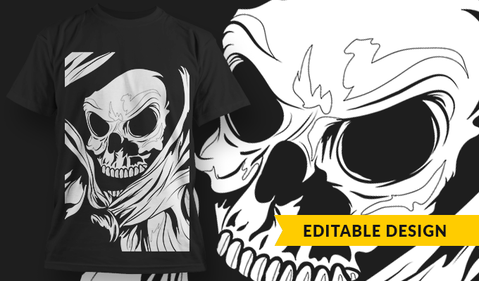 Grim Reaper - T-Shirt Design Template 3012 - Designious