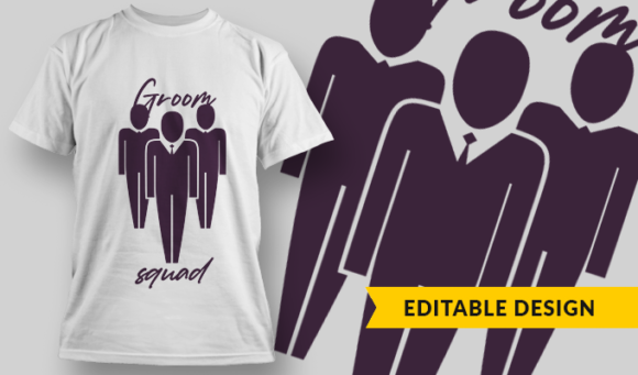 Groom Squad - T-Shirt Design Template 3013 1