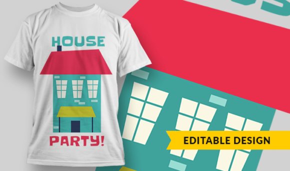 House Party - T-Shirt Design Template 3143 1