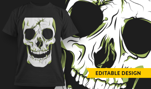 Laughing Skull - T-Shirt Design Template 3233 1