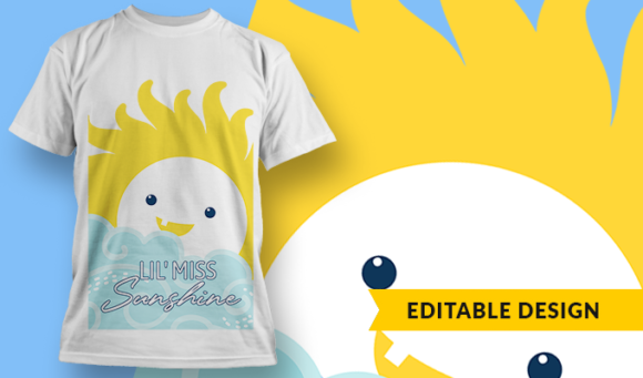 Lil Miss Sunshine - T-Shirt Design Template 3234 1