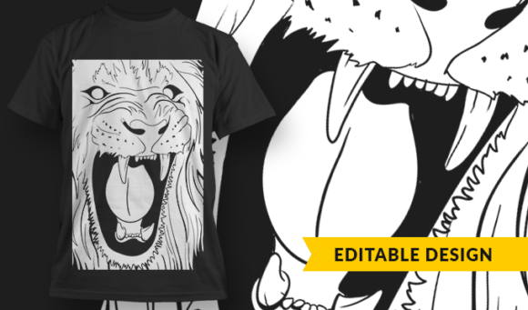Lion - T-Shirt Design Template 3157 1