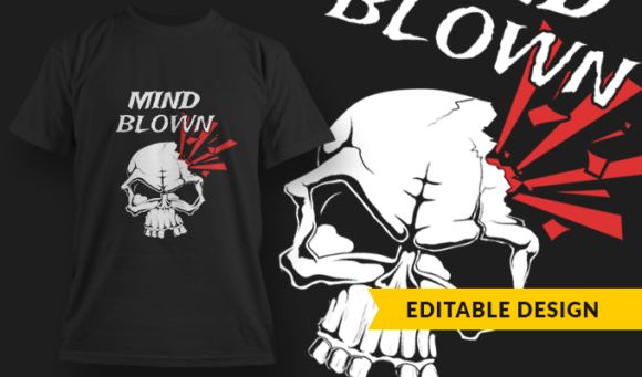 Mind-Blown - T-Shirt Design Template 3037 1