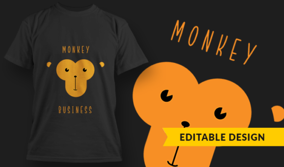 Monkey Business - T Shirt Design Template 3296 1