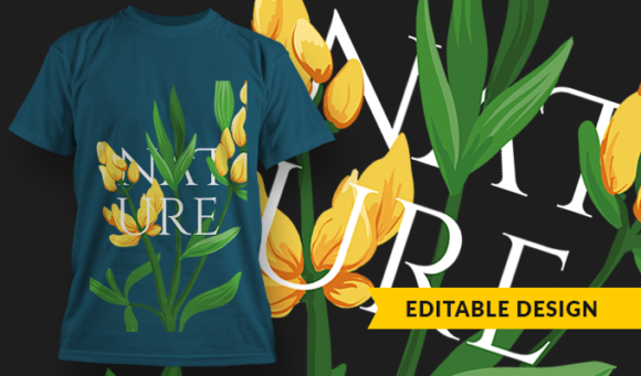 Nature Flowers - T-Shirt Design Template 3159 1