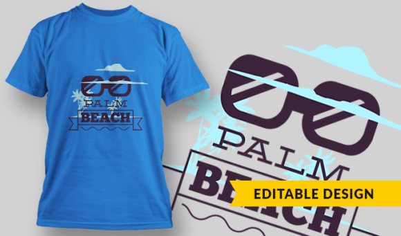 Palm Beach - T-Shirt Design Template 3042 1
