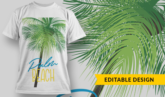 Palm Beach - T-Shirt Design Template 3240 - Designious