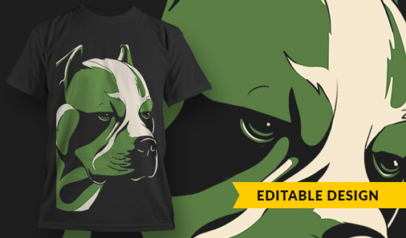 Pitbull 2 - T-Shirt Design Template 3170 1