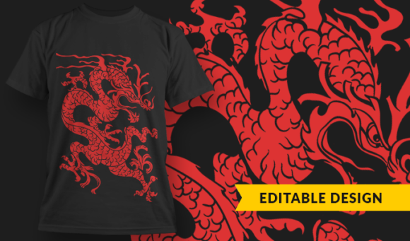 Red Dragon - T-Shirt Design Template 3175 1