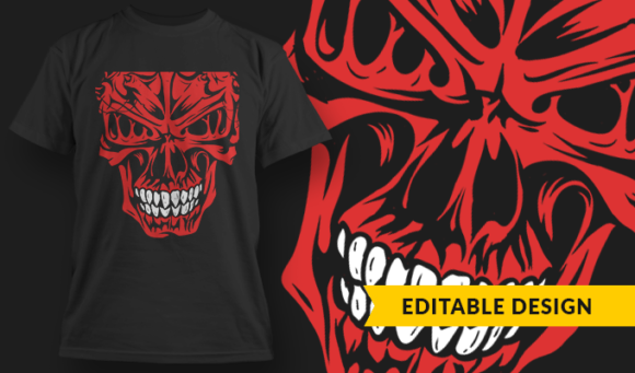 Red Skull - T-Shirt Design Template 3244 1